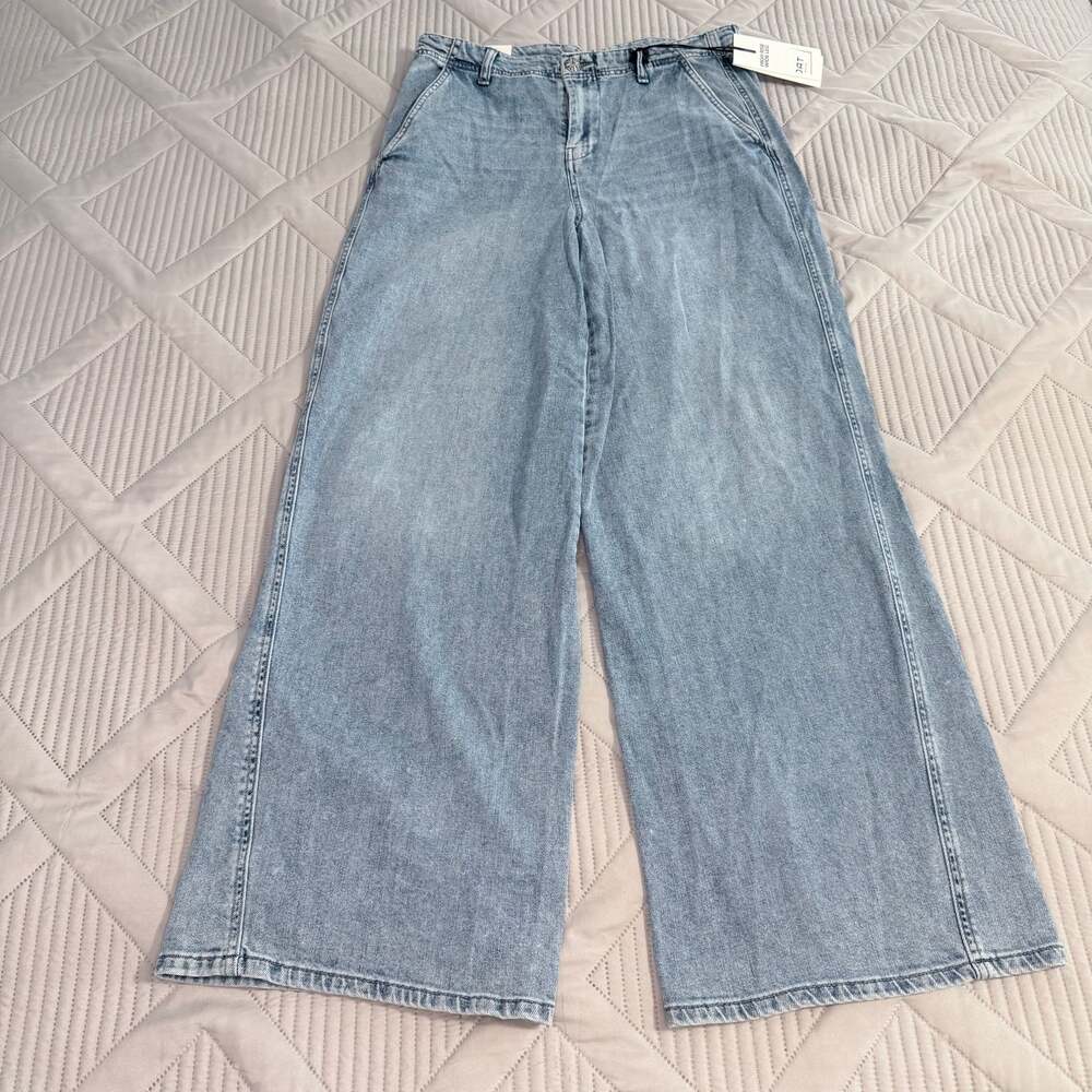 OAT New York Cloud Luxe Denim High Rise Wide Leg Jeans Size 8/29 nwt